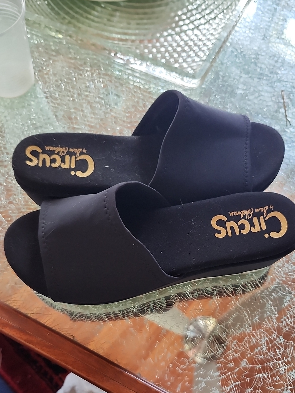 ALICE Black Wedges By Sam Edelmen, Circus 7.5 Mules/Slides. Slip On, Like New